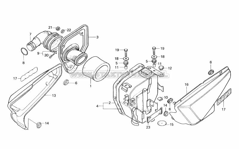 F13 - Luchtfilter - Zijdeksels