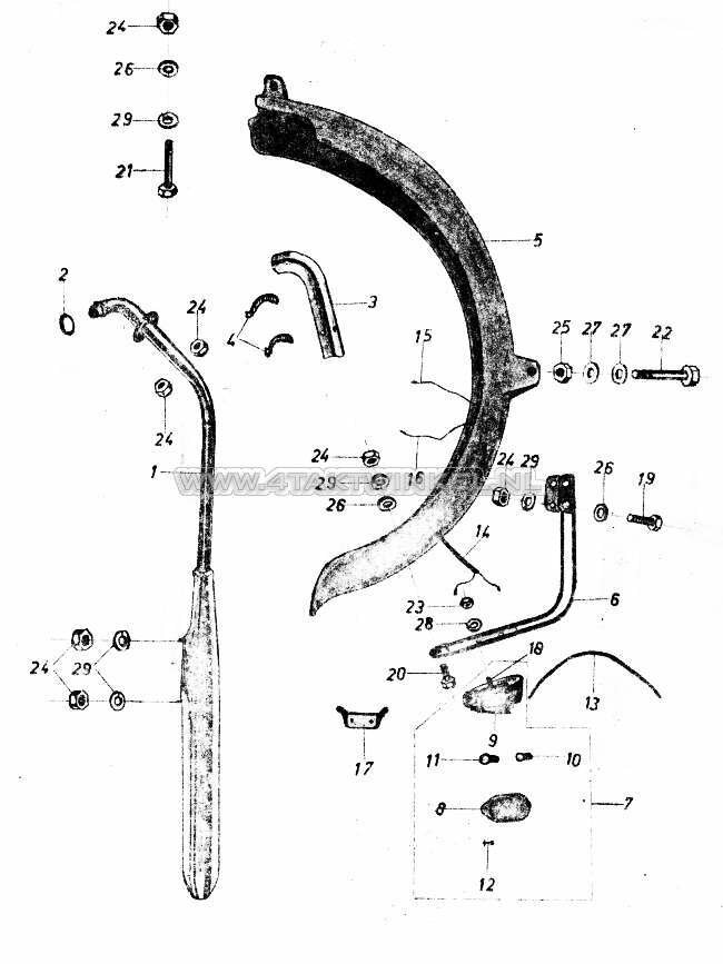 F8 - Uitlaat - Achterspatbord - Achterlicht