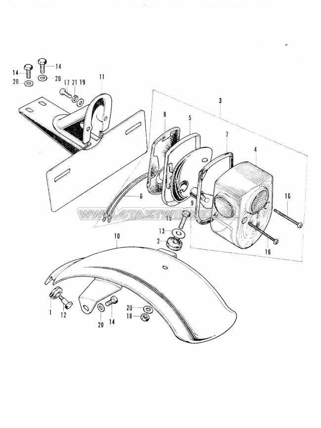F12 - Tail Light - Rear Fender (USA & Sweden)
