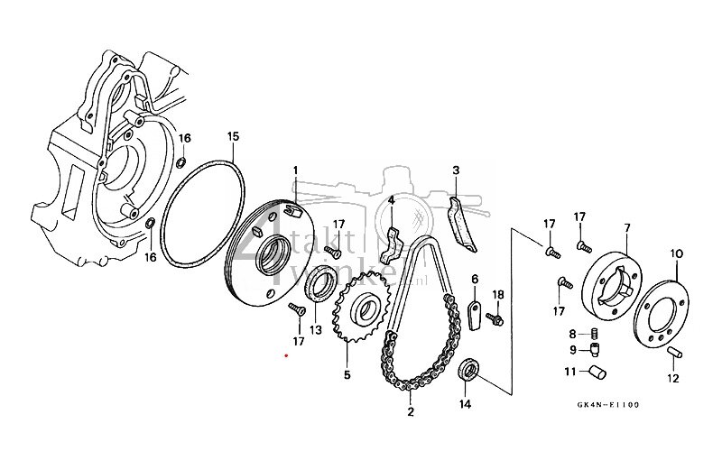 E11 - Aandrijving startmotor