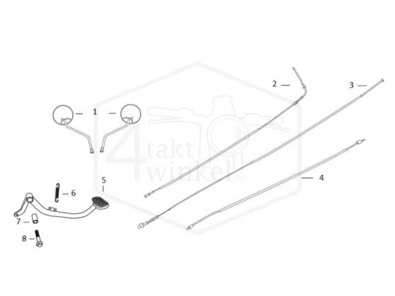 F11 - SPIEGELS - KABELS - REMPEDAAL