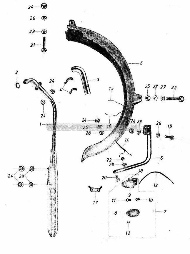 F8 - Uitlaat - Achterspatbord - Achterlicht