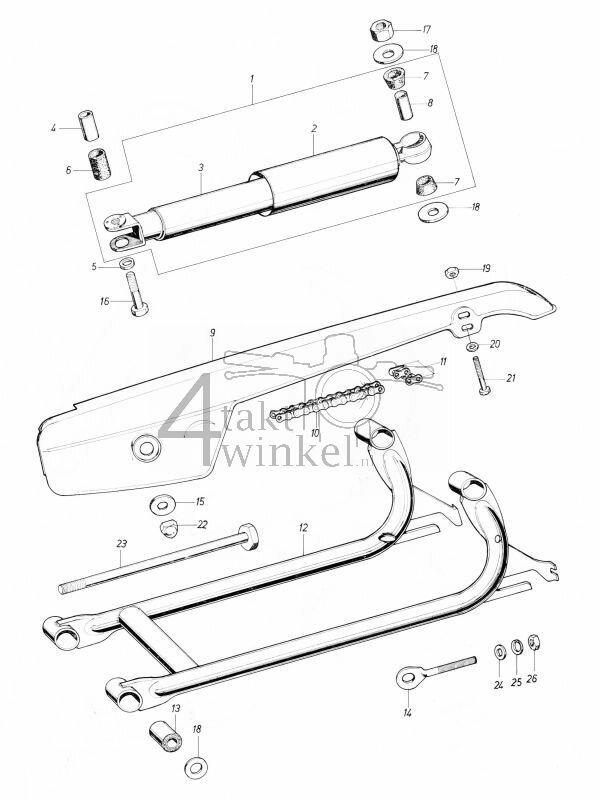 F8 - Schokbreker - Kettingkast - Achterbrug