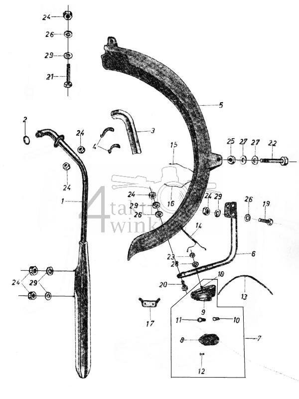 F8 - Uitlaat - Achterspatbord - Achterlicht