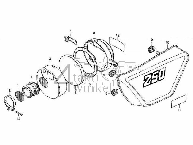 F9 - Luchtfilter - Zijkapje