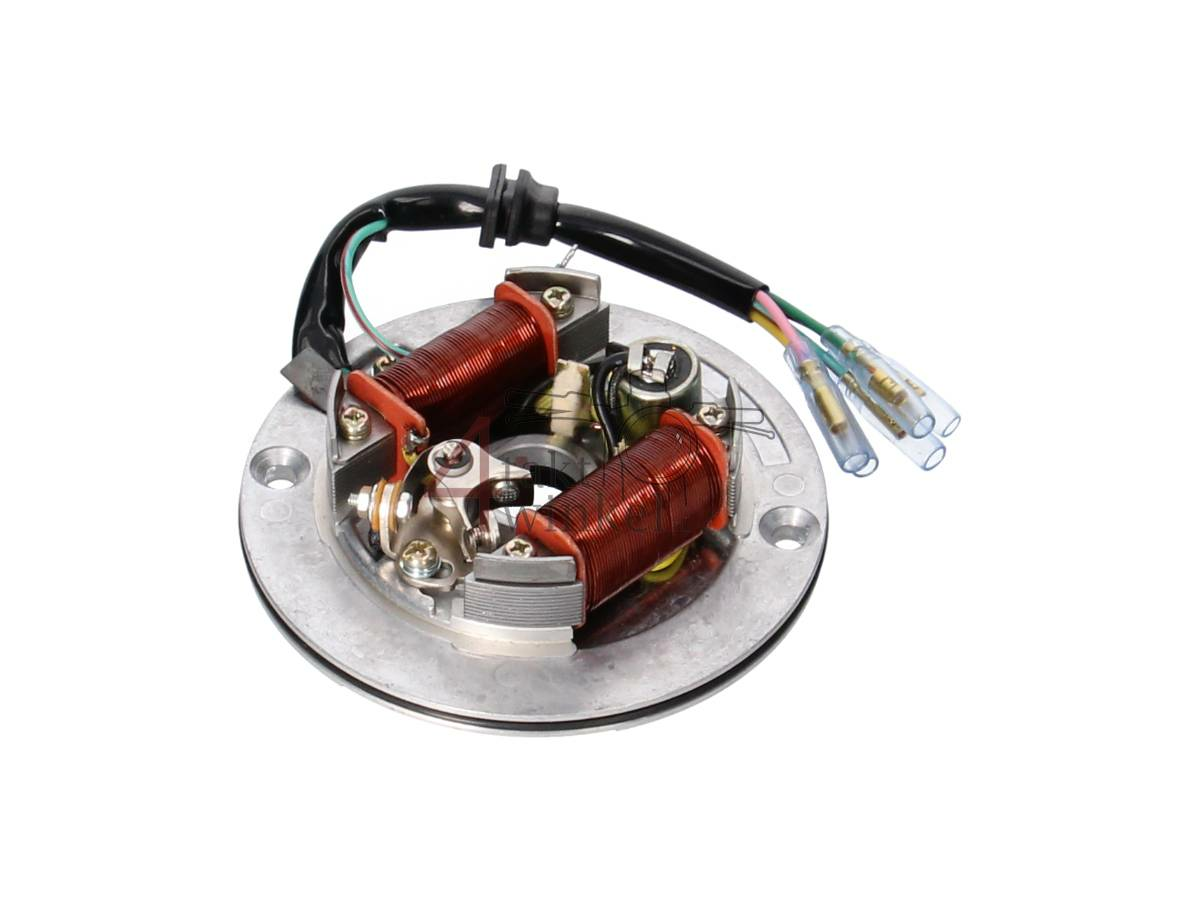 Spoelenplaat Mitsubishi 6 volt &amp; contactpunten, repro