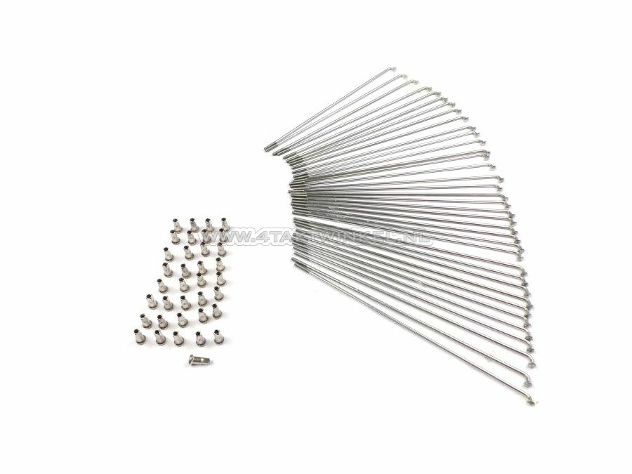 Spaken set voorwiel met schijfrem, dun, past op CB50, SS50 met schijfrem