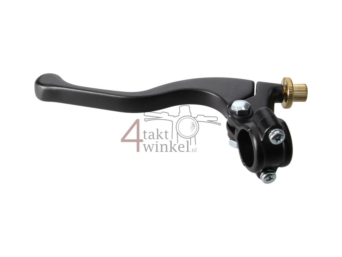 Hendel koppeling, met steun, universeel aluminium, kort, zwart