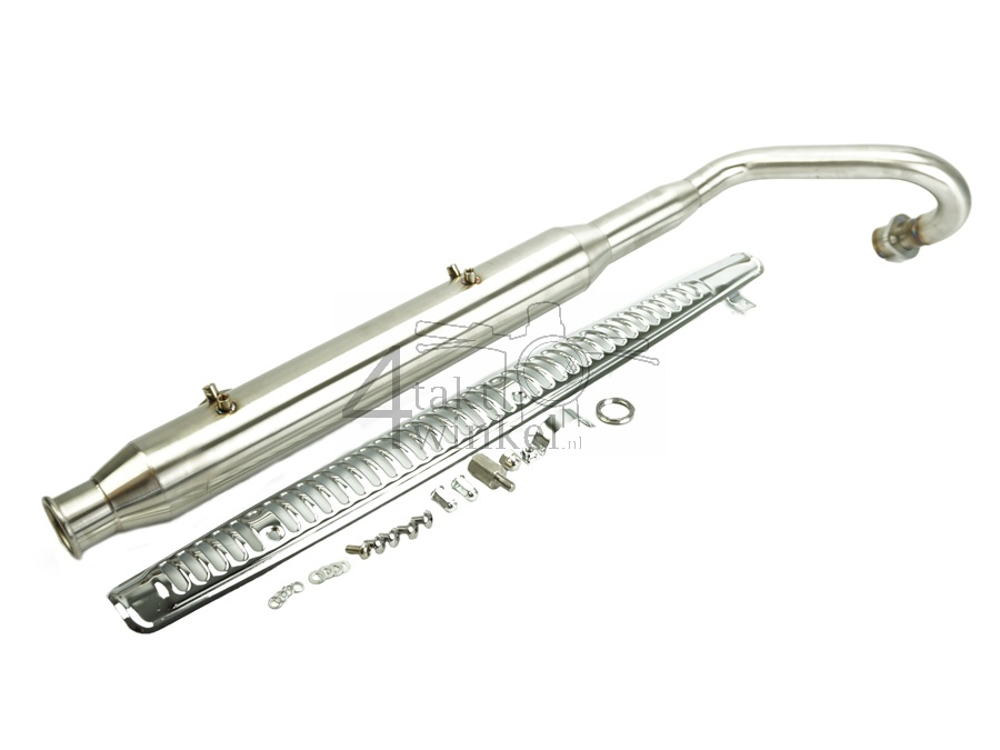 Uitlaat sportief, bovenlangs, Trumpet, RVS, Dax, 50-212 cc