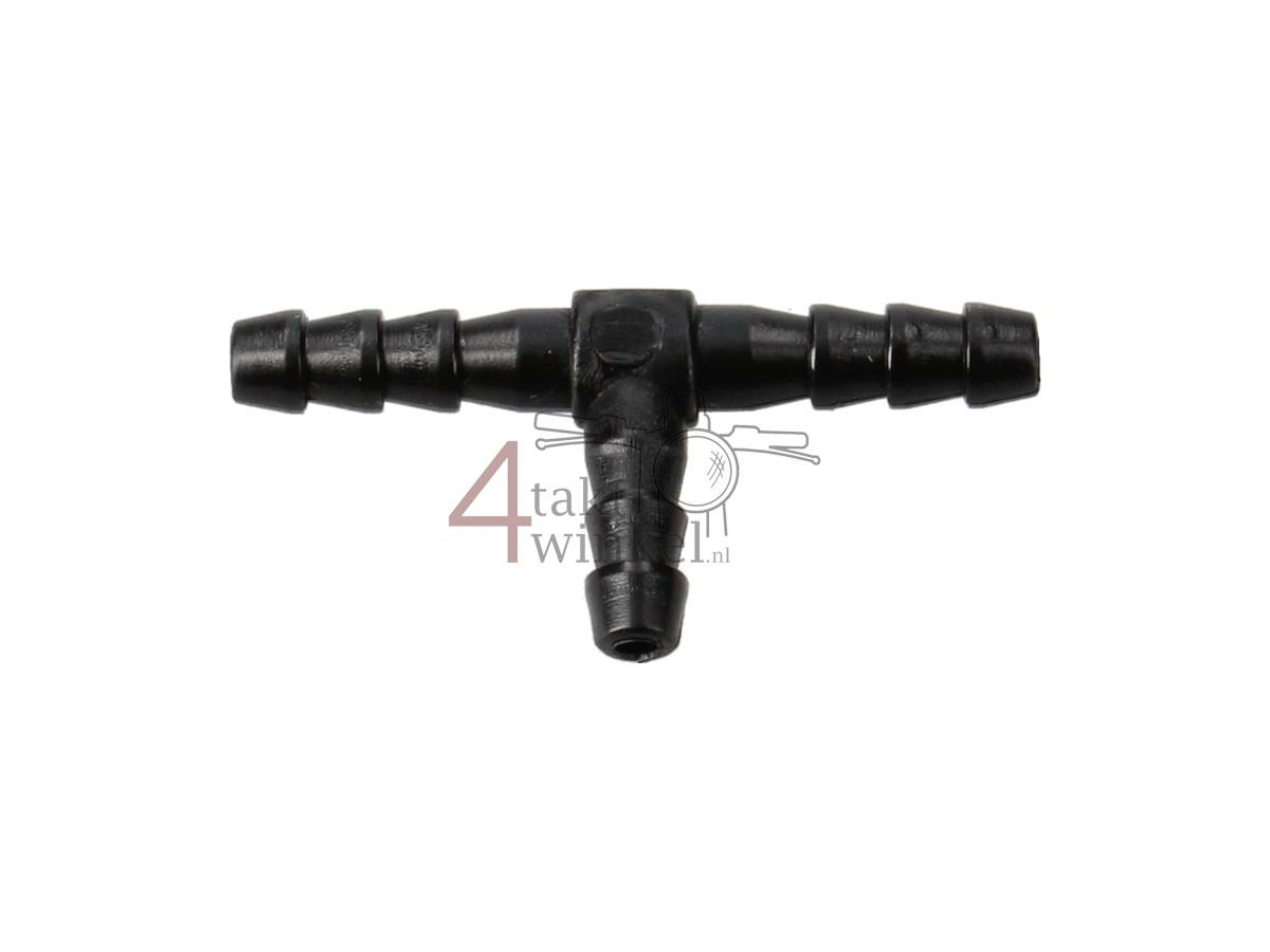 Benzineslang T-stuk, 6mm, zwart