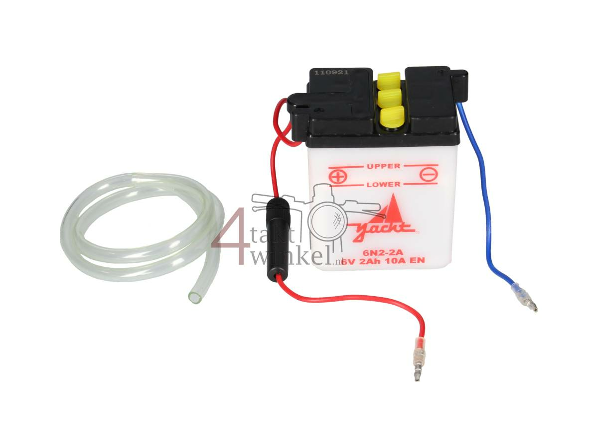 Accu 6 volt 2 ampere, zuur accu, past op SS50