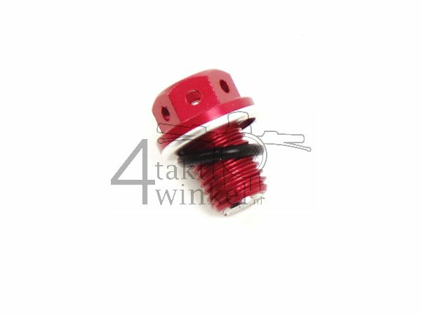 Olie aftapplug magnetisch m12 x 1,5 rood