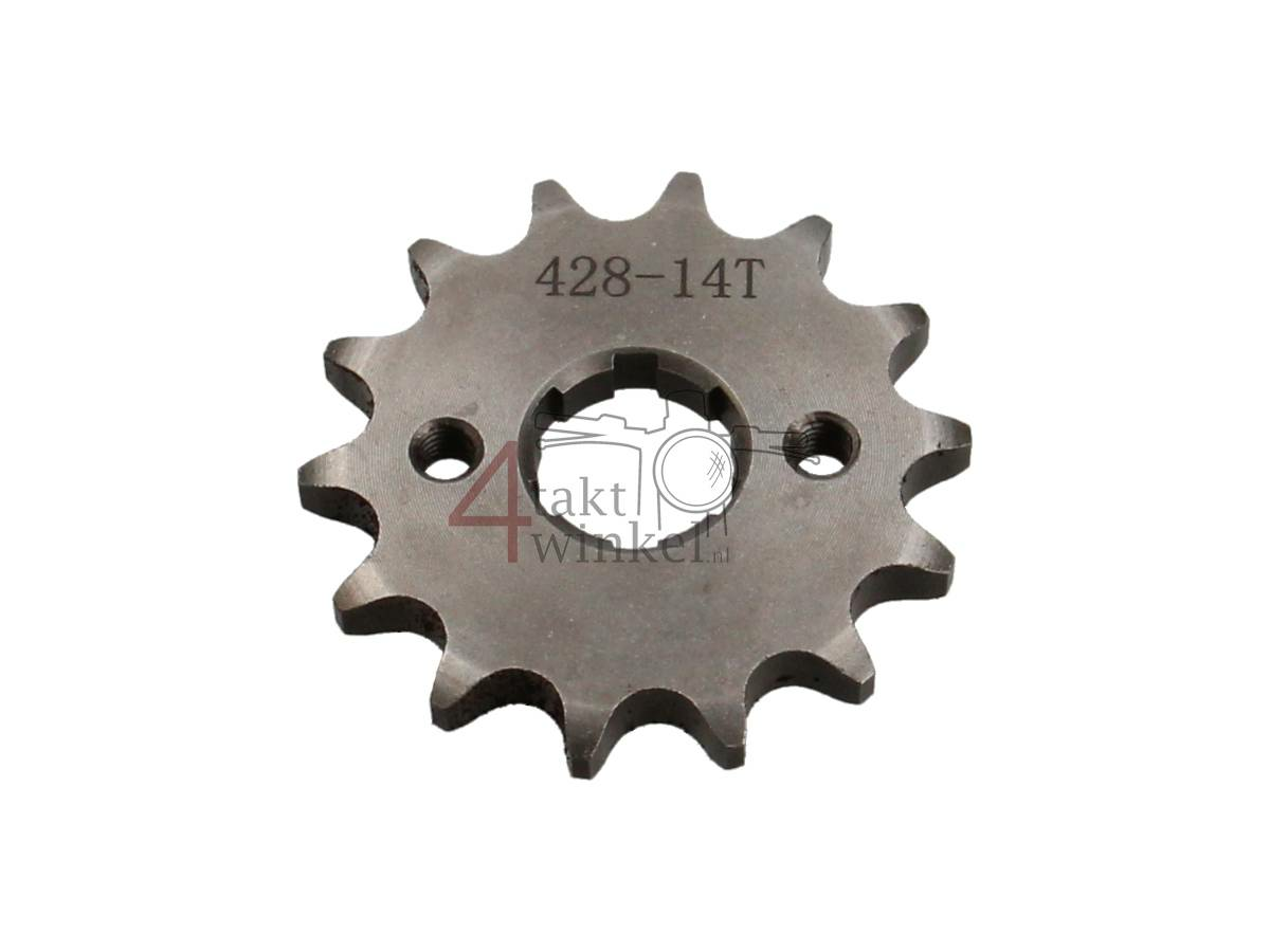 Voortandwiel, 428 ketting, 20mm as, 14, Mash