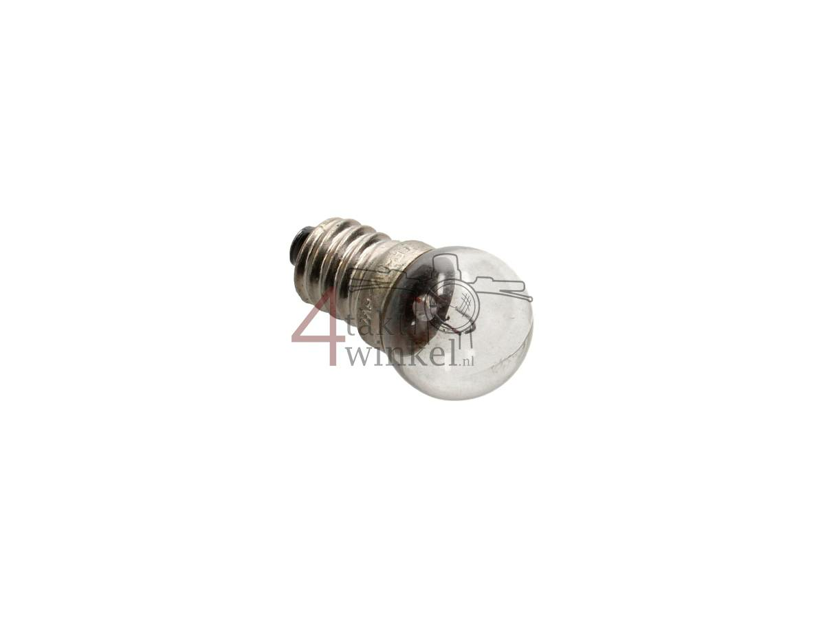 Lamp E10 schroef fitting, enkel,  6 volt, 6 watt