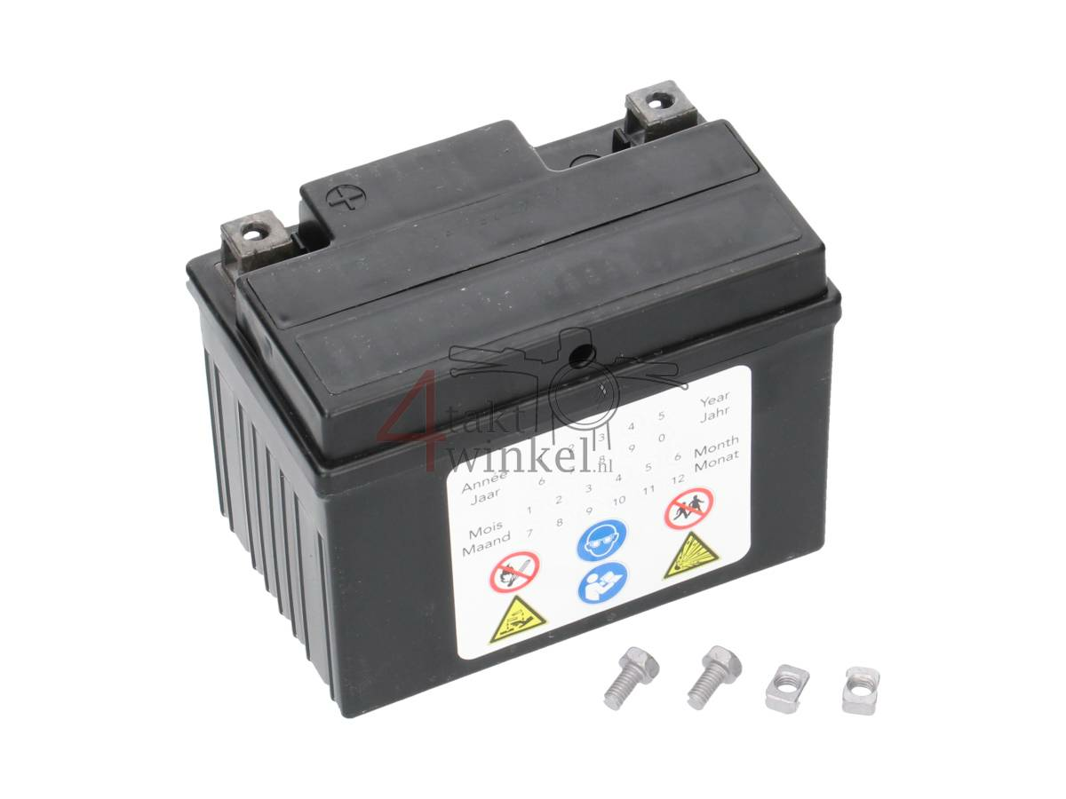 Accu 12 volt 5 ampere Landport, SLA12-4. Maat = 4 ampere CTX 4L-BS
