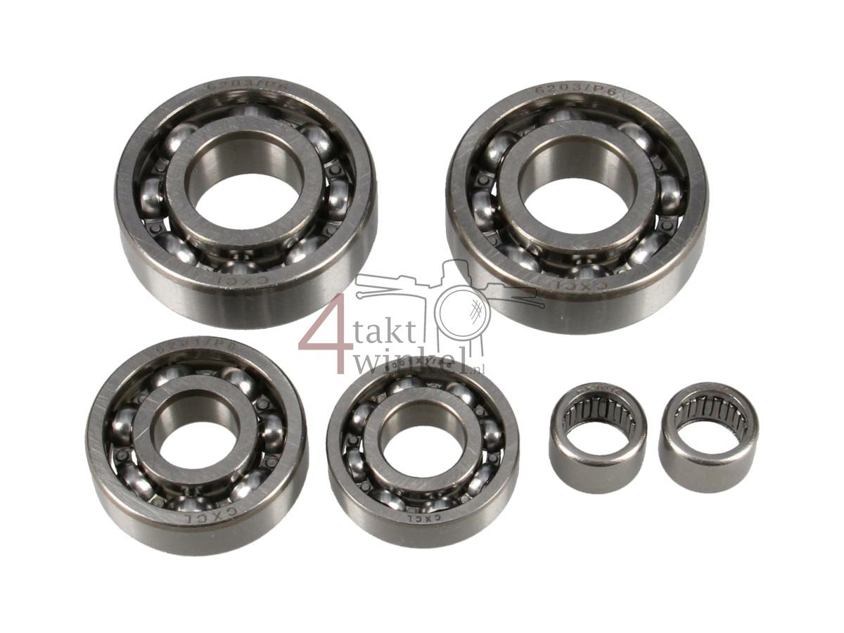 Lagerset, motorblok, met startmotor naaldlagers, 139FMB-B, Mash fifty, X-ride 50, Scrambler 50, Hanway Scrambler, Muscle