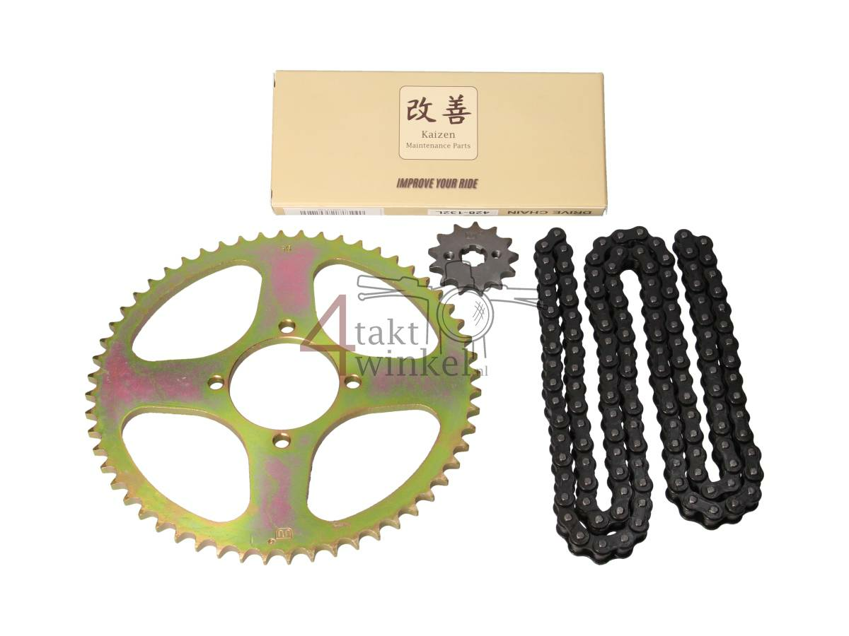 Tandwielen en ketting set, Hanway RAW50, AGM Caferacer, 428, 13-56, A-kwaliteit