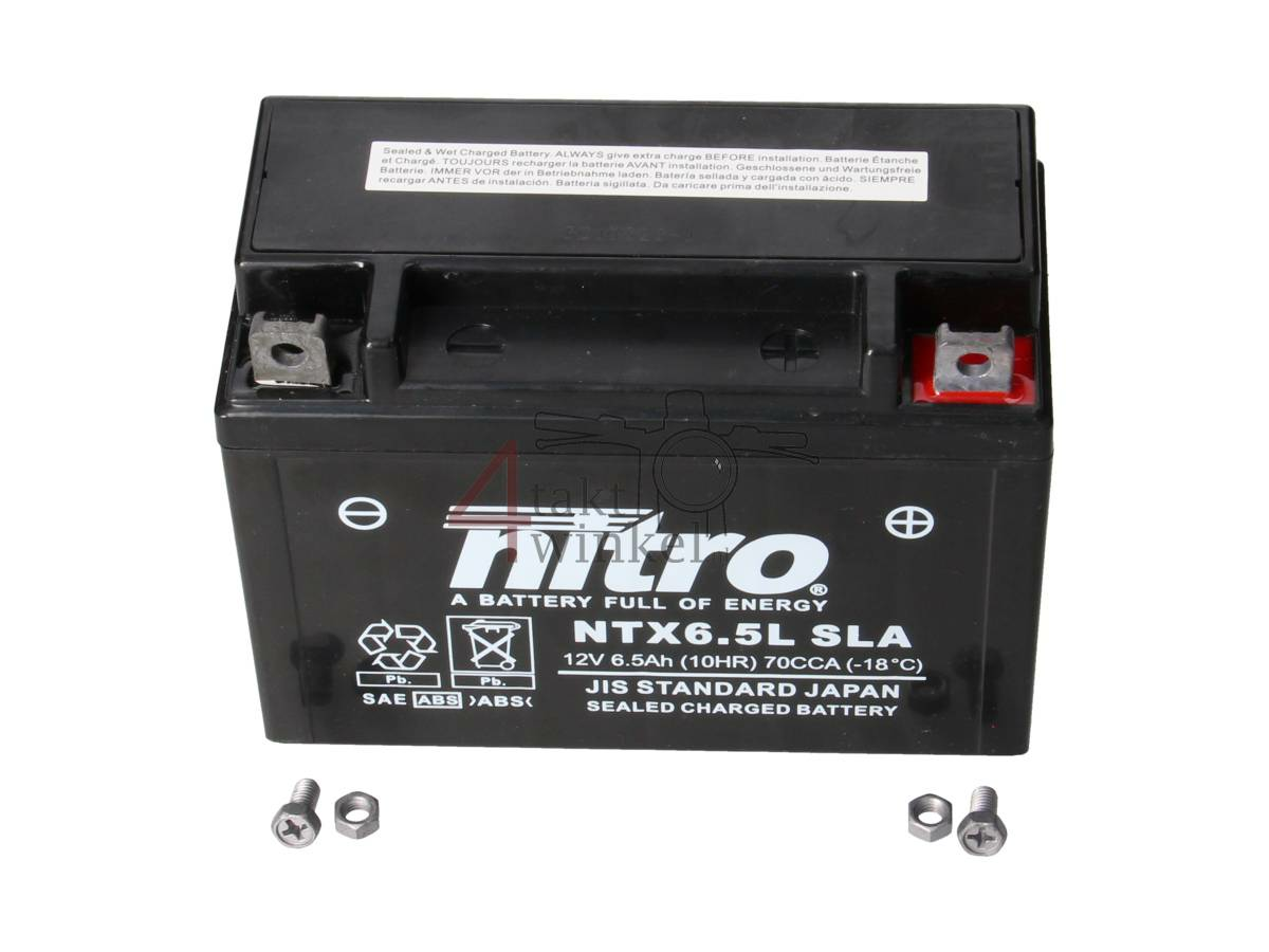 Accu, 12 volt 6,5Ah Nitro, Hanway RAW 50