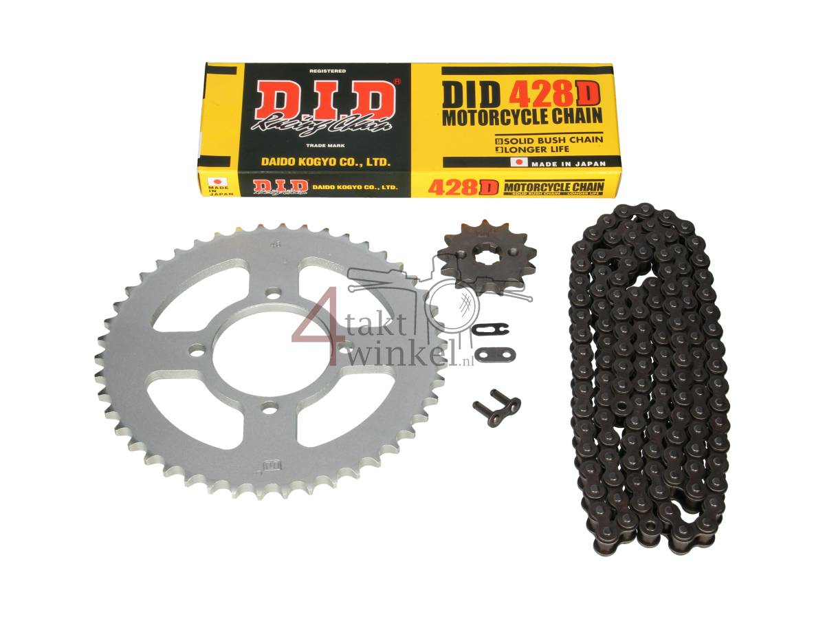 Tandwielen en ketting set, Hanway RAW50, AGM Caferacer, 428, 13-46, DID