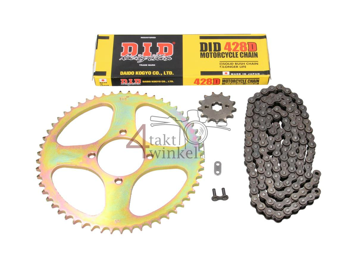 Tandwielen en ketting set, Hanway RAW50, AGM Caferacer, 428, 13-56, DID