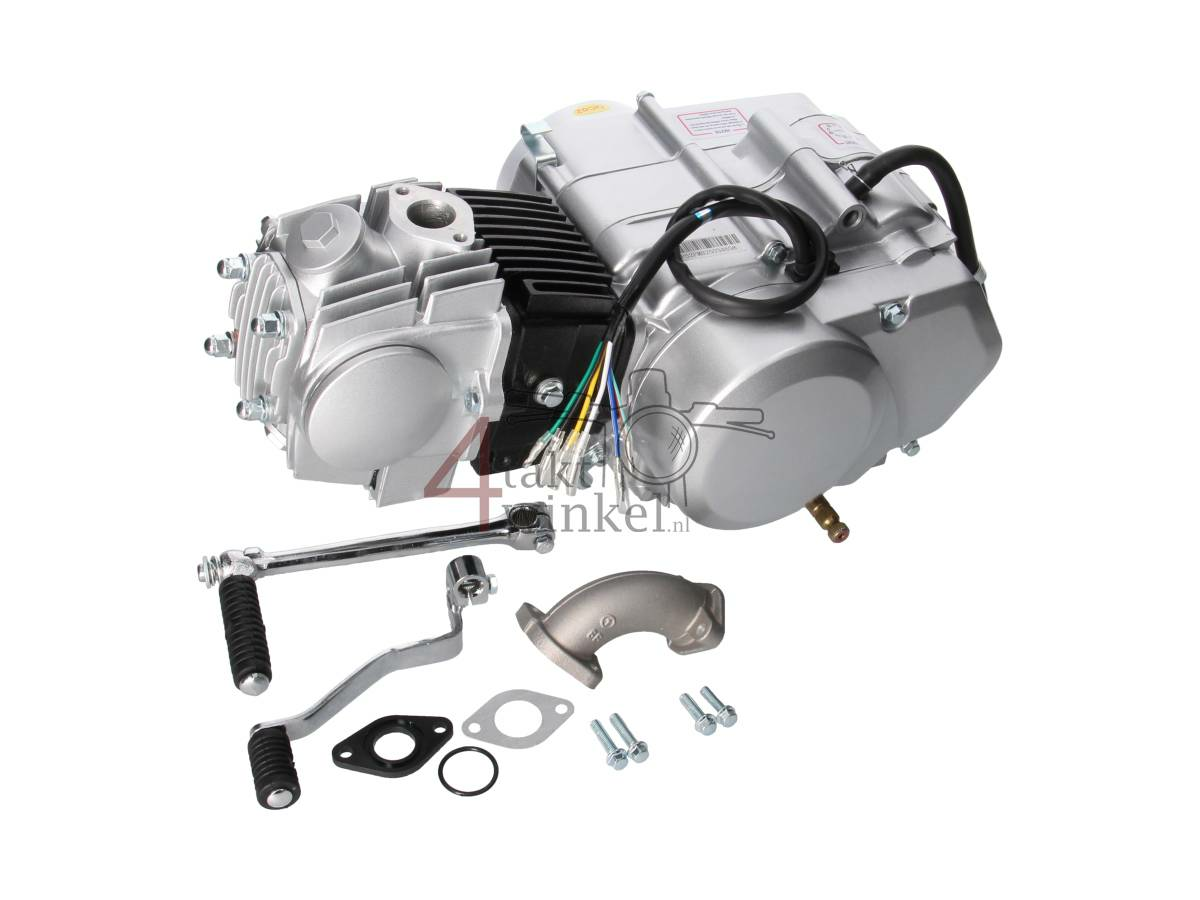 Motorblok, 107cc, semi-automaat, Lifan, 4-bak, zilver
