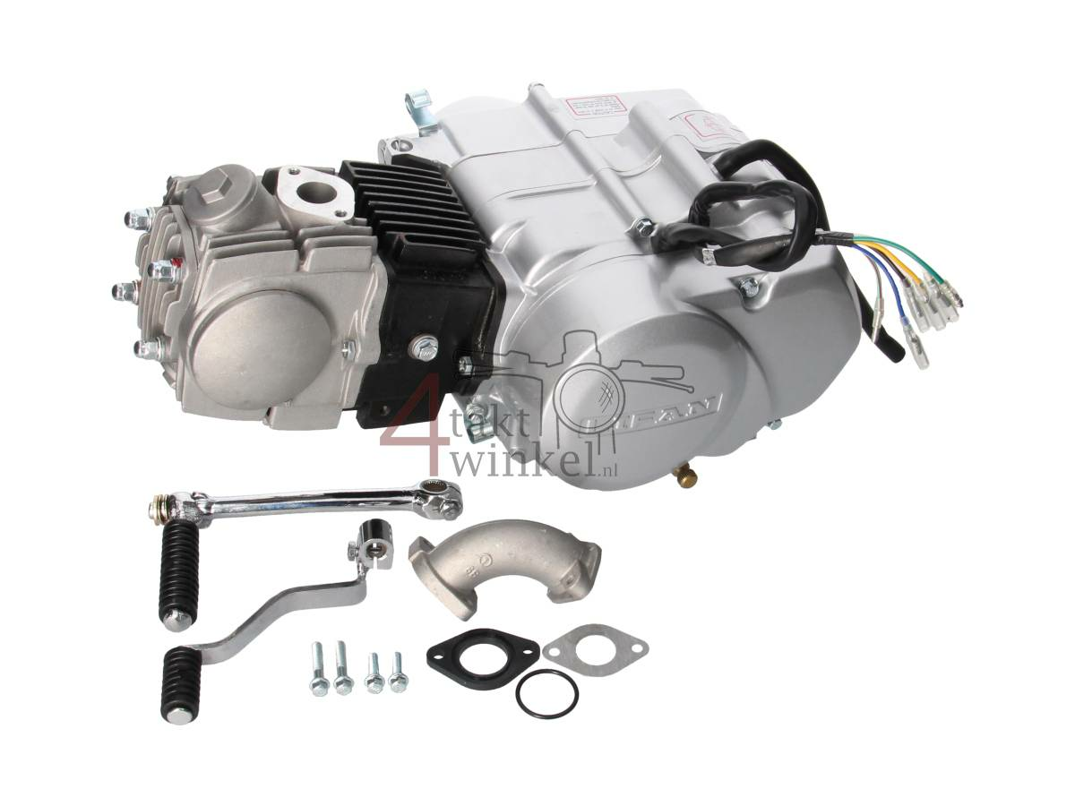 Motorblok, 107cc, handkoppeling, Lifan, 4-bak, zilver
