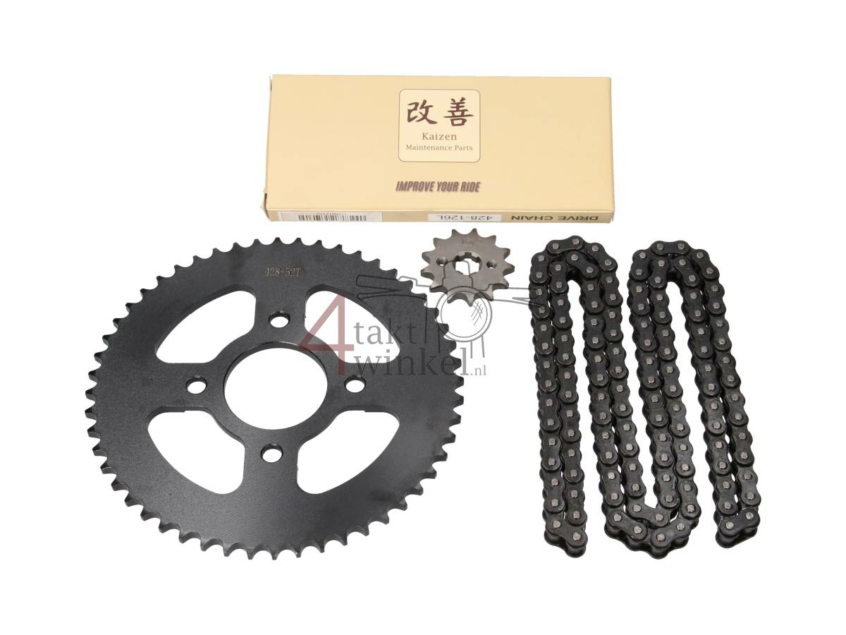 Tandwielen en ketting set, Mash Fifty, 50cc standaard, 13 - 52, 17mm as, A-kwaliteit