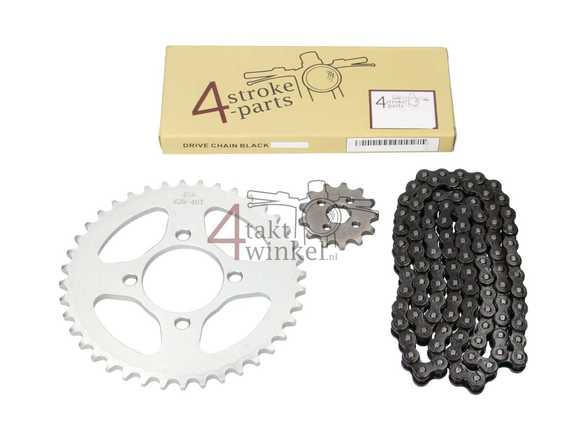 Tandwielen en ketting set, C50 K1 standaard, A-kwaliteit