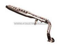 Uitlaat standaard, zwart / chroom, past op replica Dax 125