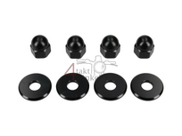 Dopmoer set, m10 x 1,25 + ringen, aluminium zwart