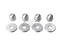 Dopmoer set, m10 x 1,25 + ringen, aluminium zilver