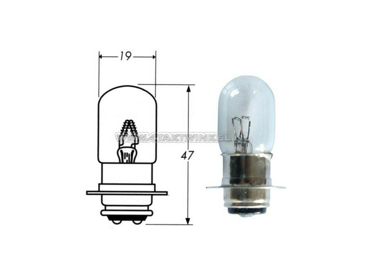 Koplamp PX15d, duplo, 6 volt, 15-15 watt, o.a. C50, Stanley, origineel Honda