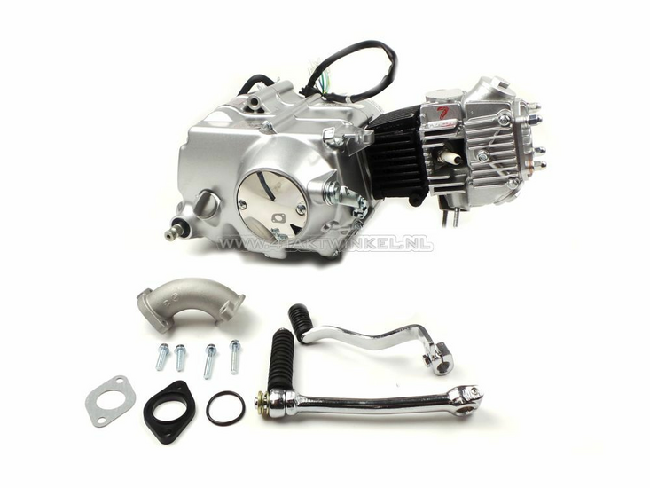 Motorblok, 50cc, handkoppeling, Lifan, 4-bak, zilver