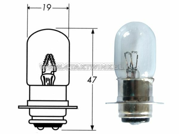 Koplamp PX15d, duplo, 6 volt, 25-25 watt, o.a. C50