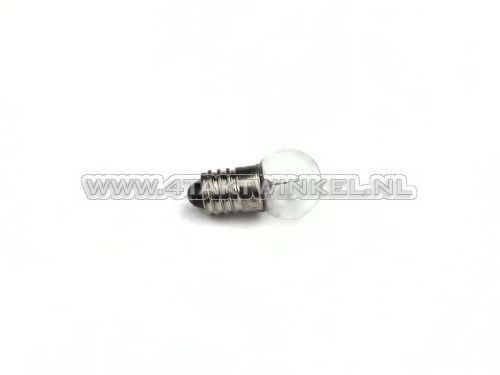Lamp E10 schroef fitting, enkel, 6 volt, 3 watt
