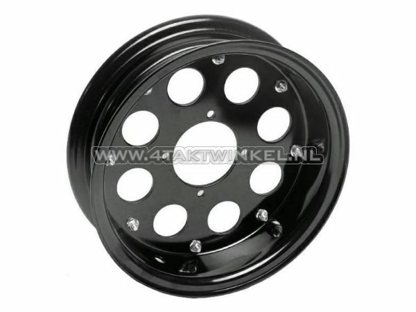 Velg Monkey 8" aluminium, 8 gaten, 3.00, zwart