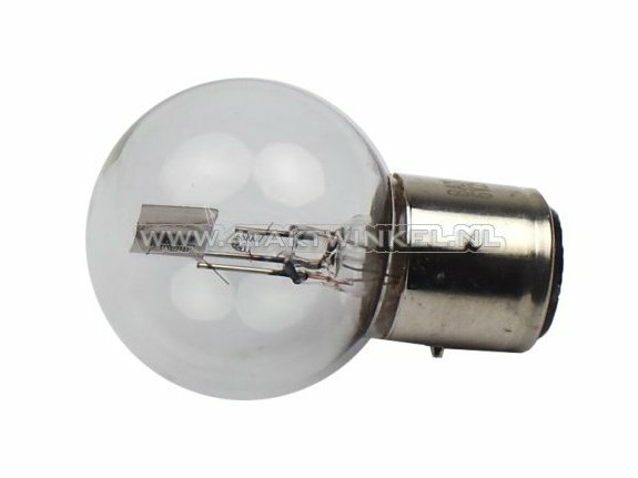 Koplamp BA21D, duplo, 6 volt, 15-15 watt, Dax 3-poot
