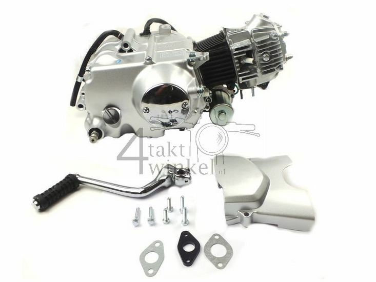 Motorblok, 50cc, handkoppeling, Zhenhua, 4-bak, met startmotor, Euro 4, 3x gele draad