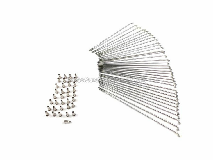 Spaken set voorwiel met schijfrem, past op CB50, SS50 met schijfrem