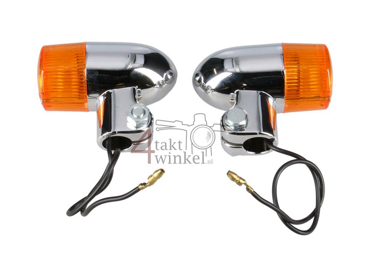 Knipperlicht los, A-kwaliteit, bullet stijl, set van 2, past op SS50, C50, CB50 en CY50, chroom