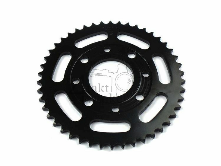 Achtertandwiel Mash Fifty, Skyteam Ace, 46 tands, 428 ketting, zwart