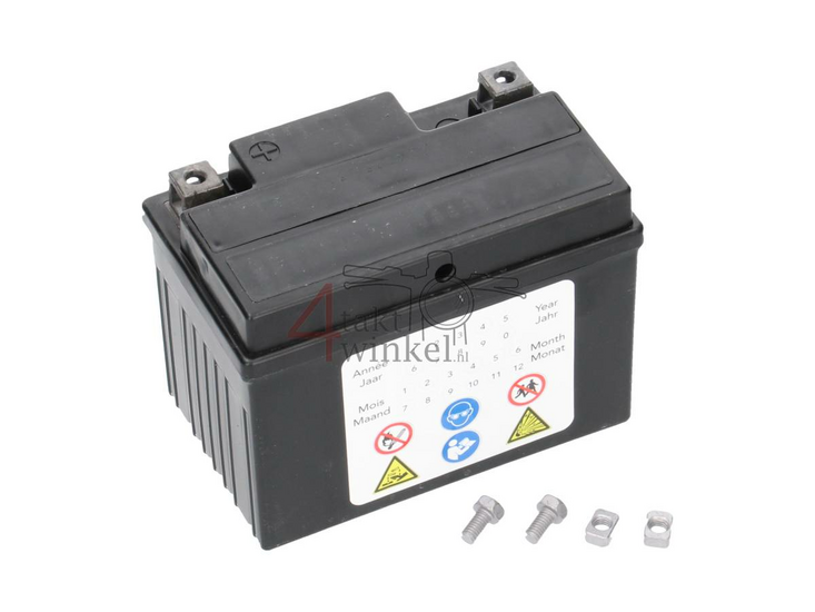 Accu 12 volt 5 ampere Landport, SLA12-4. Maat = 4 ampere CTX 4L-BS