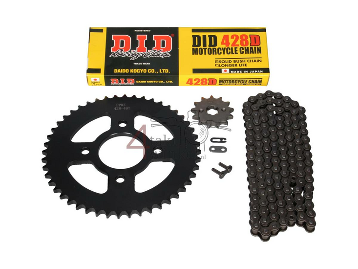 Tandwielen en ketting set, Mash Fifty, 50cc, 70cc, 13 - 48, 17mm as, DID