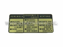 Sticker SS50 tank "remember" zwart 3 talig, origineel Honda