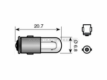 Lamp BA7s, enkel, 6 volt, 1.2 watt