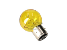 Koplamp BA21D, duplo, 12 volt, 35-35 watt, Dax 3-poot, geel