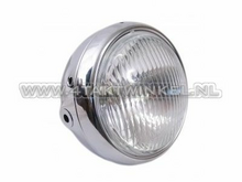 Koplamp compleet, universeel, chroom, past op Yamaha FS1