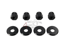 Dopmoer set, m10 x 1,25 + ringen, aluminium zwart
