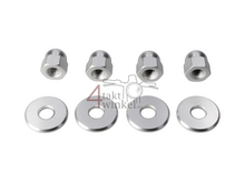 Dopmoer set, m10 x 1,25 + ringen, aluminium zilver
