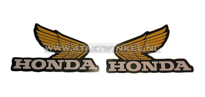 Sticker Honda wing, geel set middel links & rechts, origineel Honda